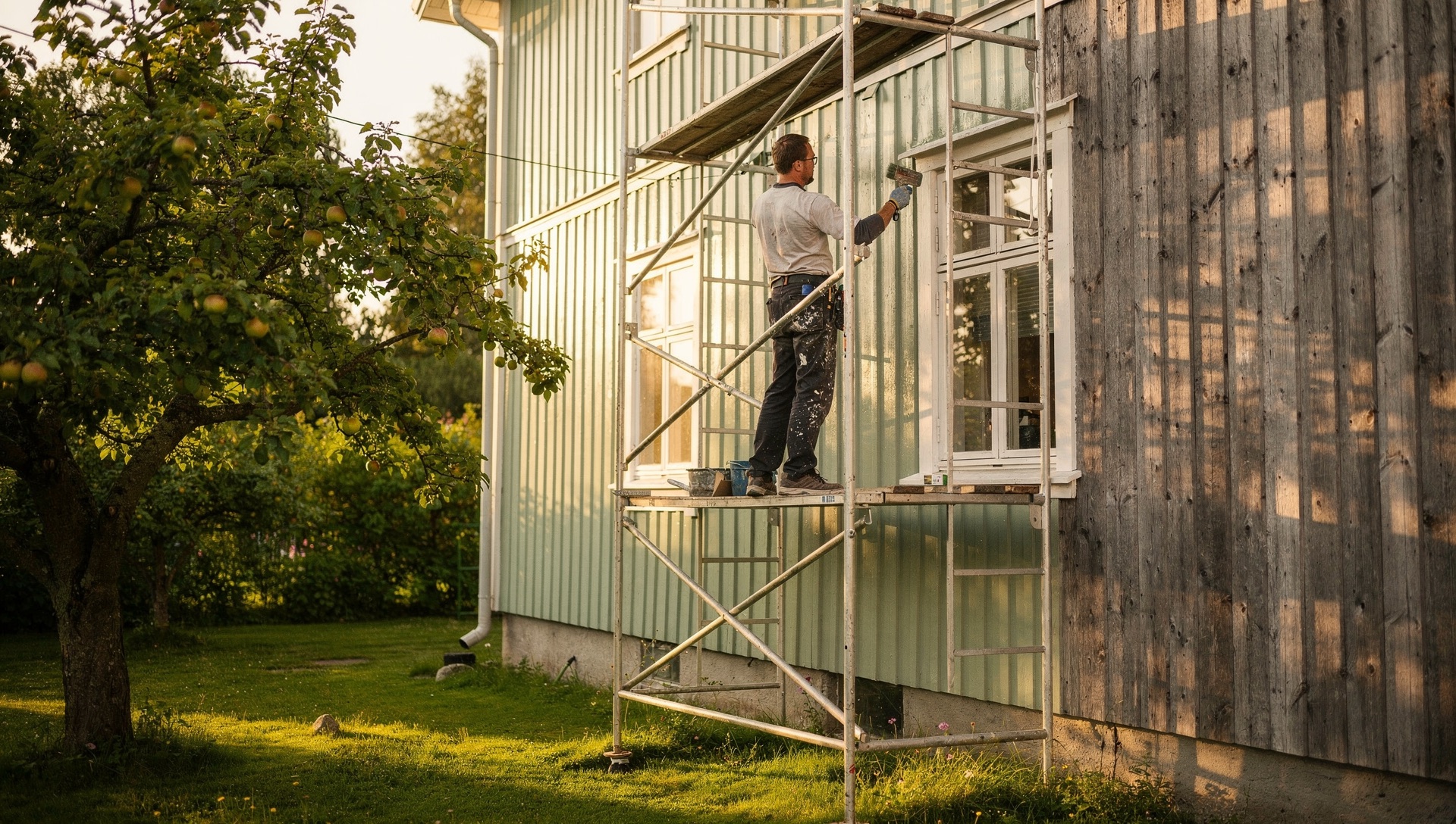Fasad & målning vid en svensk villa.