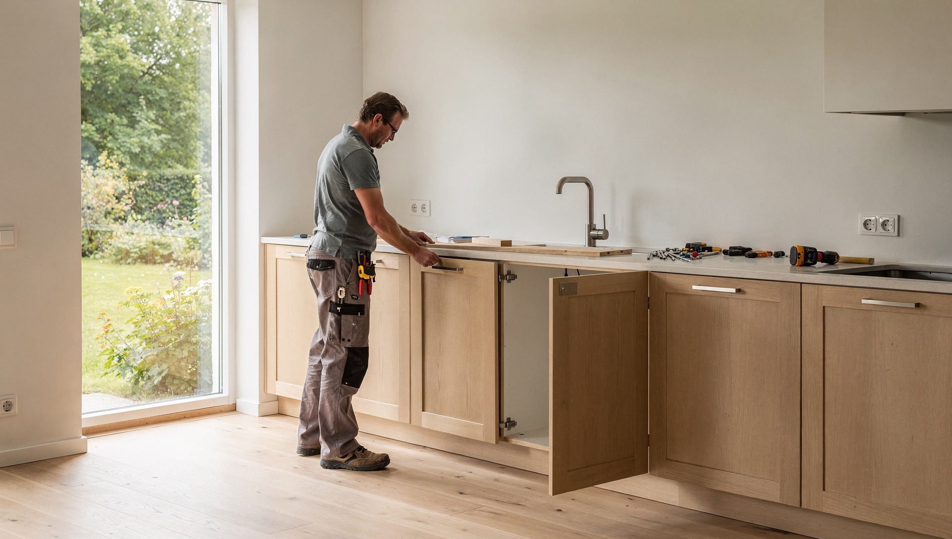 Köksrenovering vid en svensk villa.